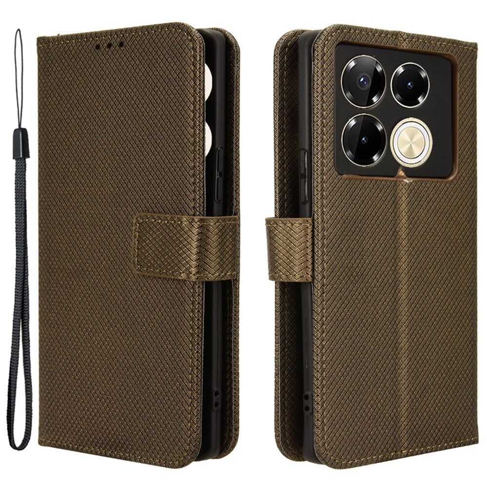 For Transsion Infinix Note 40 Pro 5G X6851 / Infinix Note 40 Pro+ X6851B Case Wallet Diamond Texture Leather Phone Cover