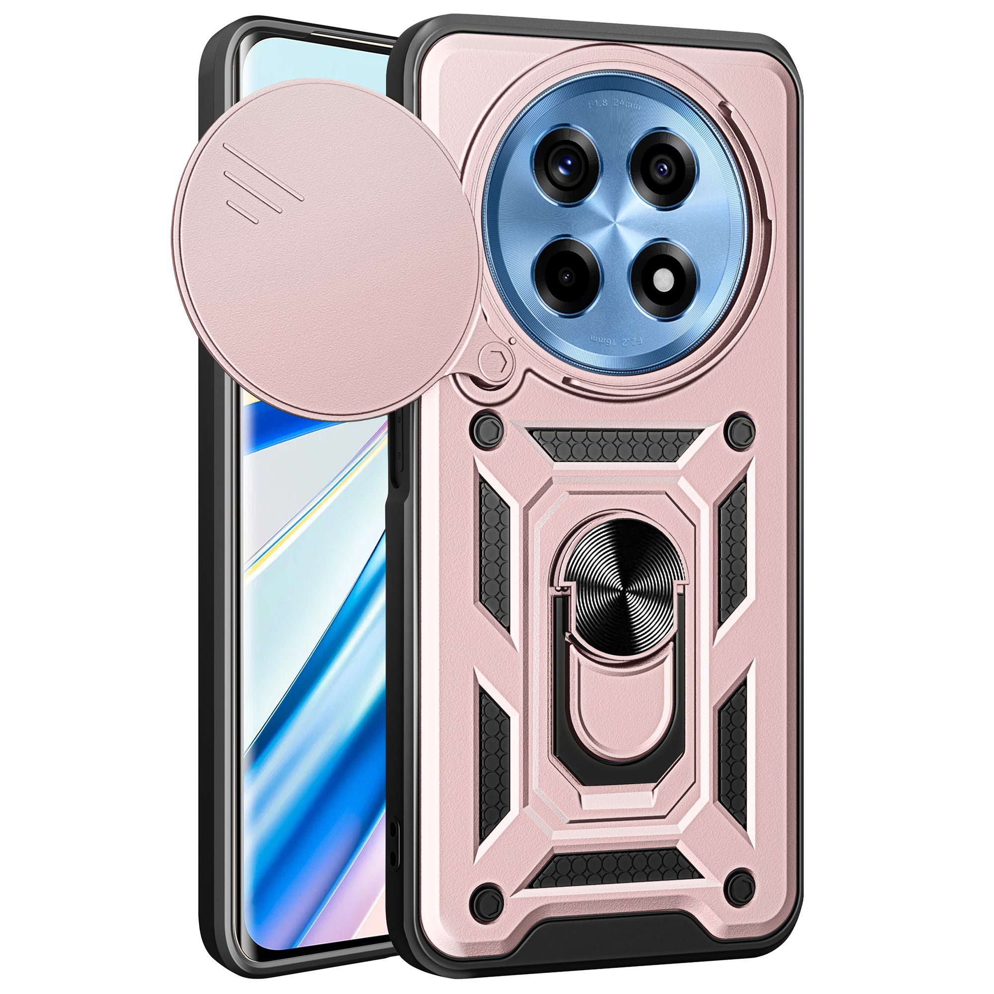 For OnePlus Ace 3 5G / 12R 5G Case PC+TPU Camera Protection Phone Cover Built-in Kickstand