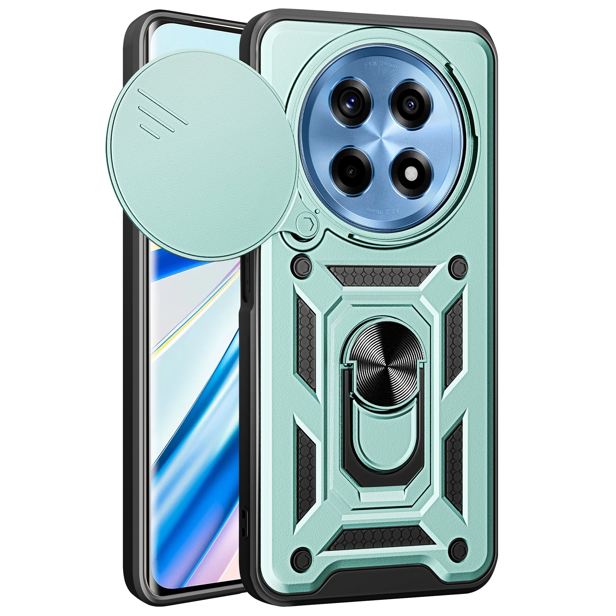 For OnePlus Ace 3 5G / 12R 5G Case PC+TPU Camera Protection Phone Cover Built-in Kickstand