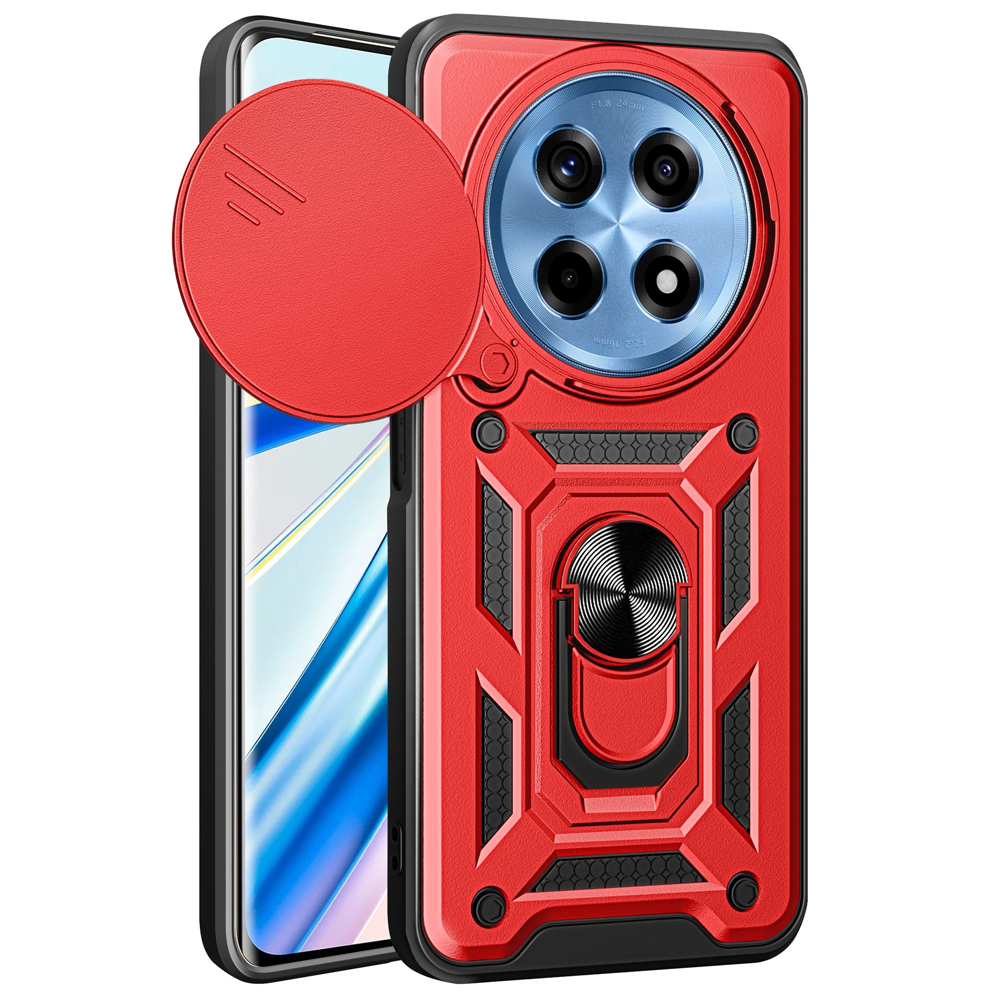 For OnePlus Ace 3 5G / 12R 5G Case PC+TPU Camera Protection Phone Cover Built-in Kickstand
