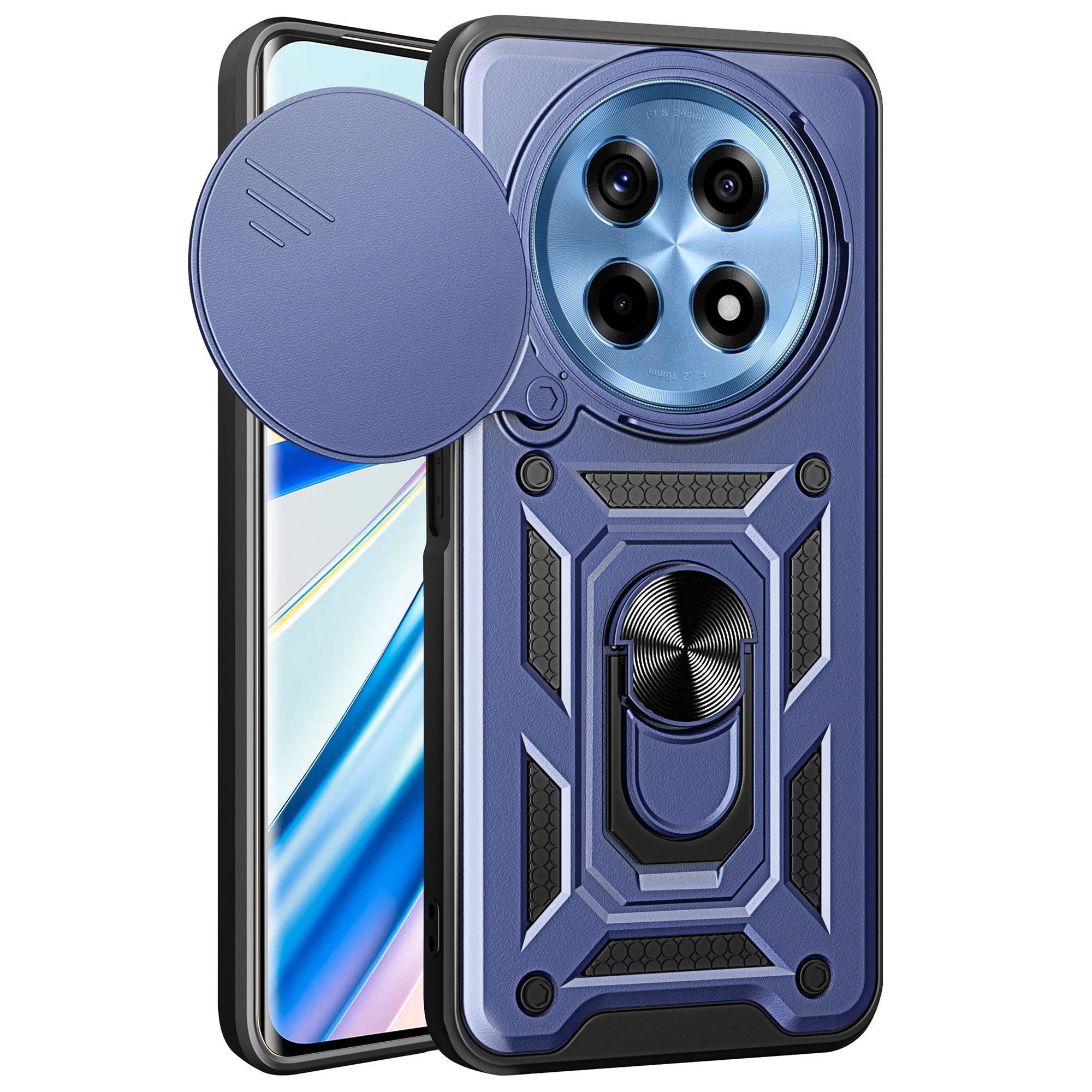 For OnePlus Ace 3 5G / 12R 5G Case PC+TPU Camera Protection Phone Cover Built-in Kickstand