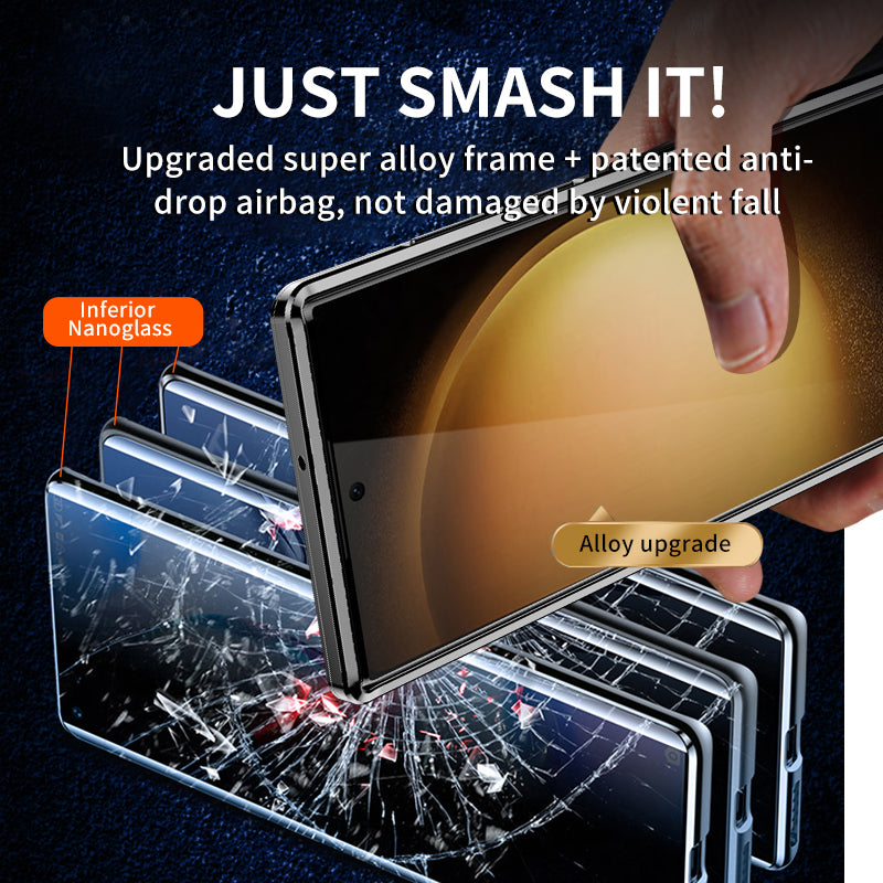 IM-CHEN For Samsung Galaxy S23 Ultra Case Anti-Scratch Hard PC Metal Frame Matte Phone Cover