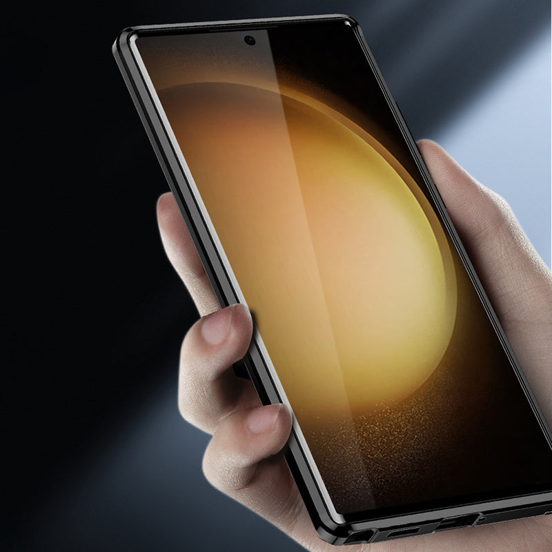 IM-CHEN For Samsung Galaxy S23 Ultra Case Anti-Scratch Hard PC Metal Frame Matte Phone Cover