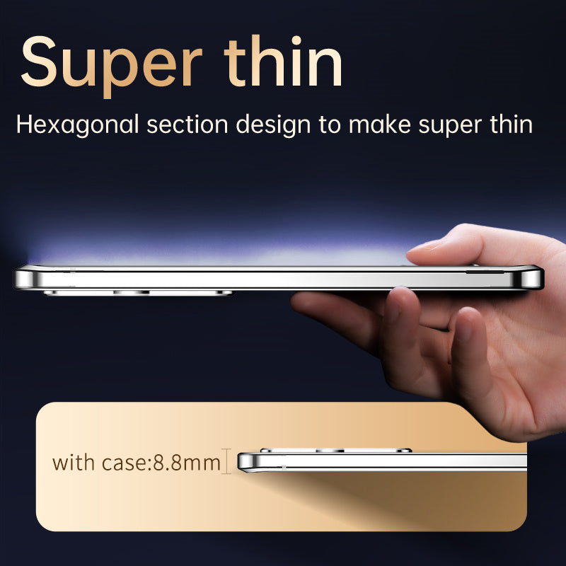IM-CHEN For Samsung Galaxy S24 Ultra Case Buckle Lock Design Hard PC Metal Frame Phone Cover