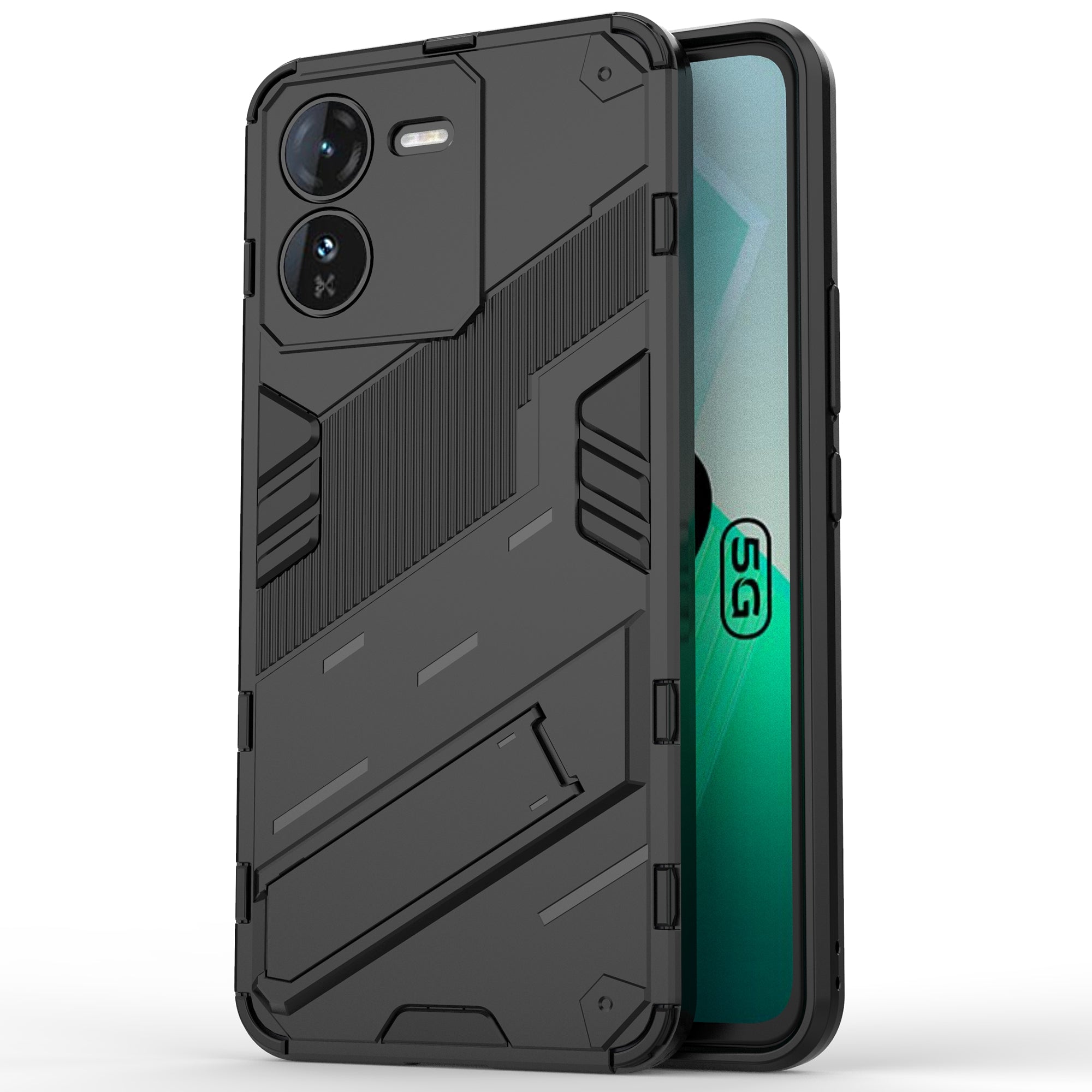 For vivo iQOO Z9 5G Kickstand Case Shock Absorbing PC+TPU Phone Cover