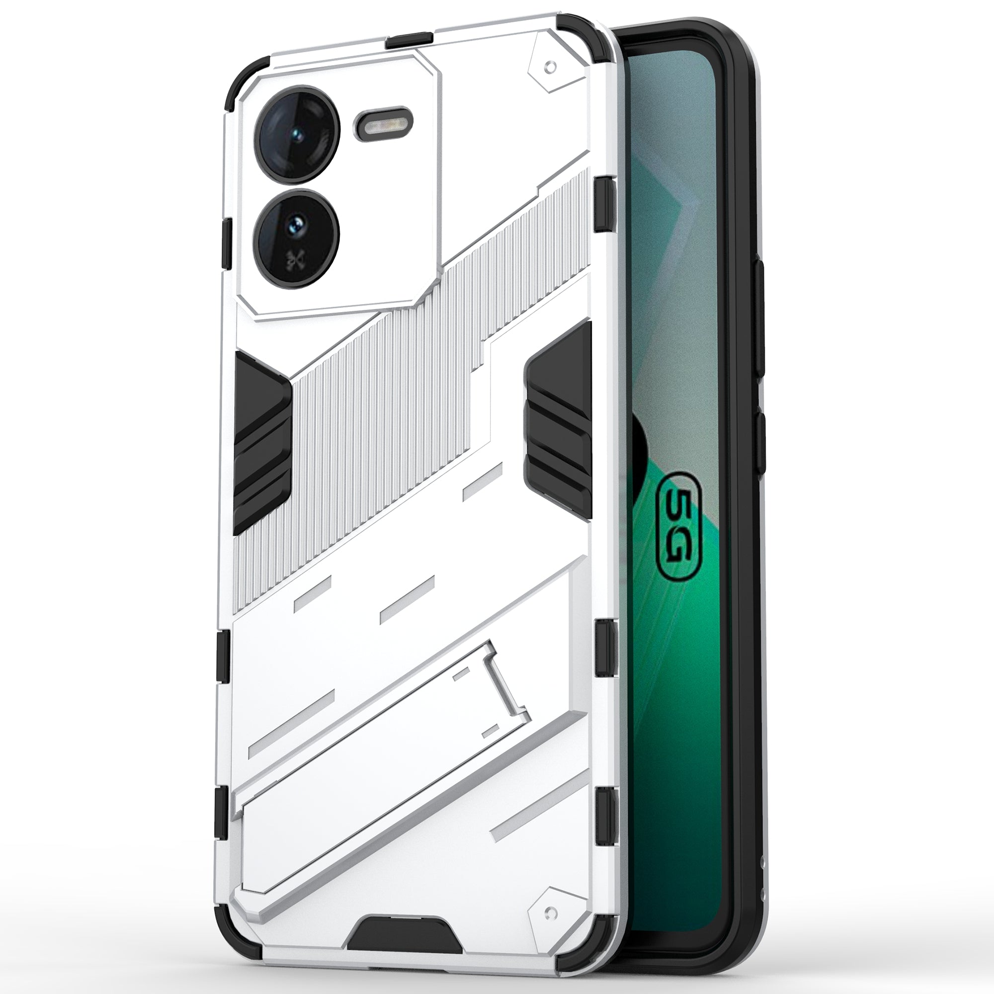 For vivo iQOO Z9 5G Kickstand Case Shock Absorbing PC+TPU Phone Cover