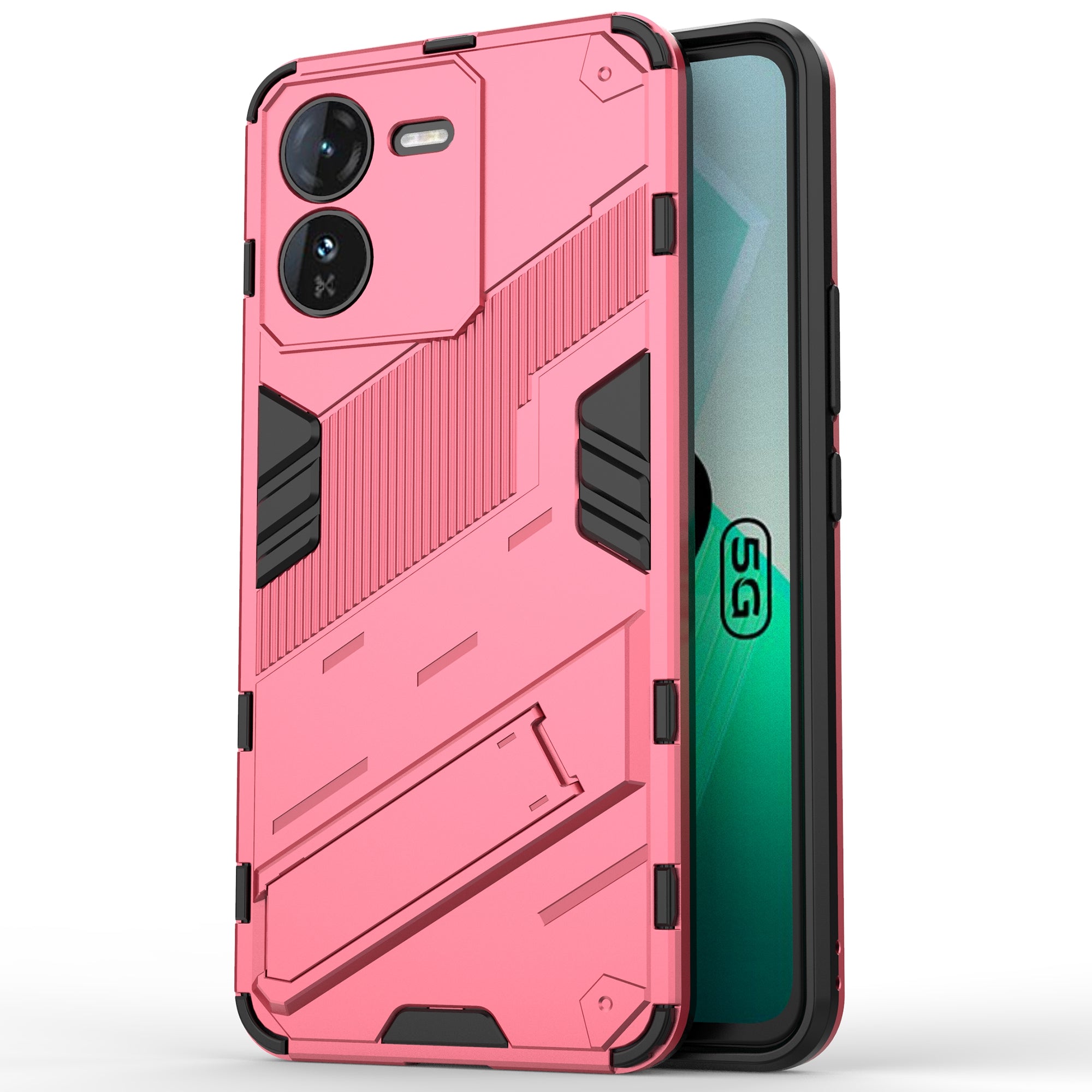 For vivo iQOO Z9 5G Kickstand Case Shock Absorbing PC+TPU Phone Cover