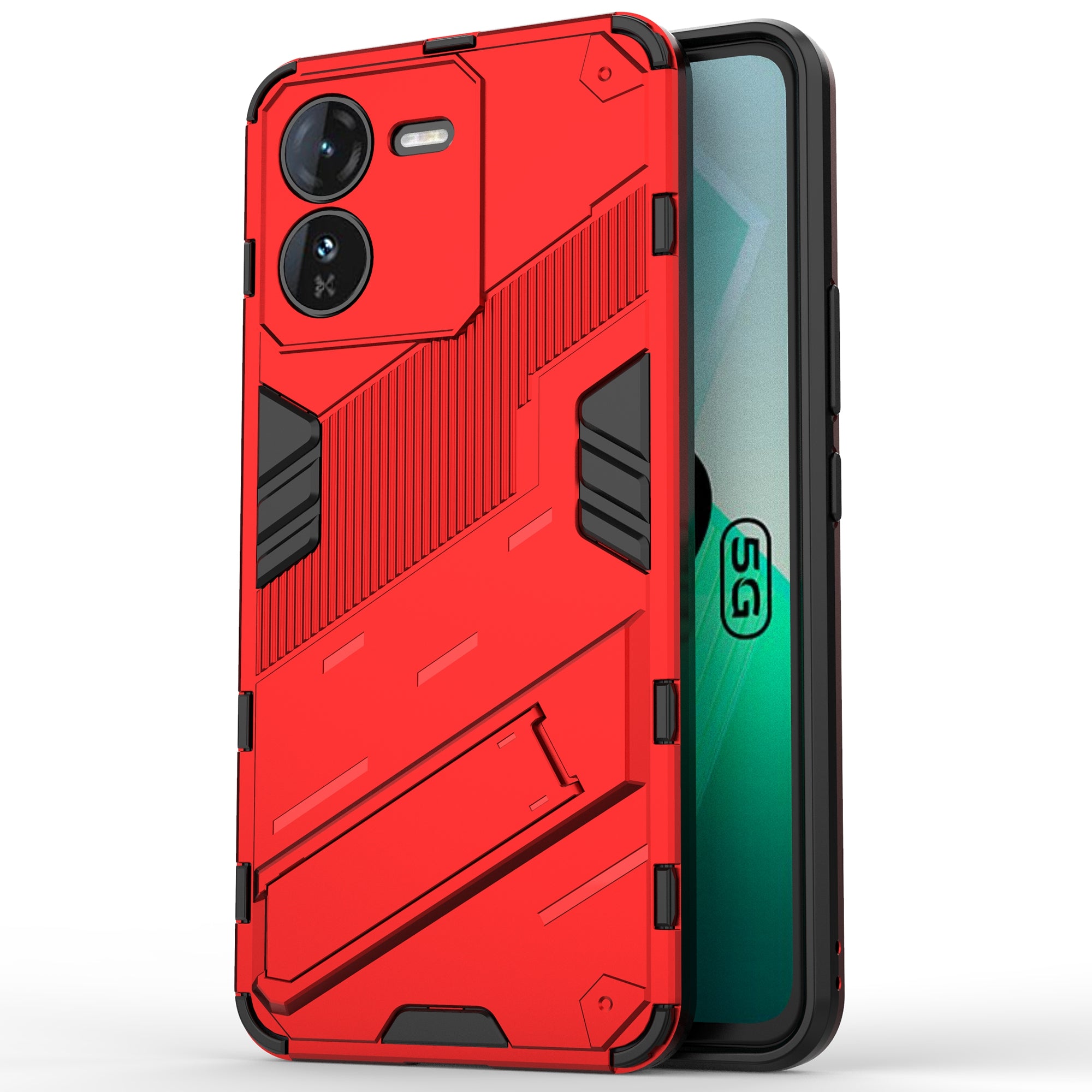 For vivo iQOO Z9 5G Kickstand Case Shock Absorbing PC+TPU Phone Cover