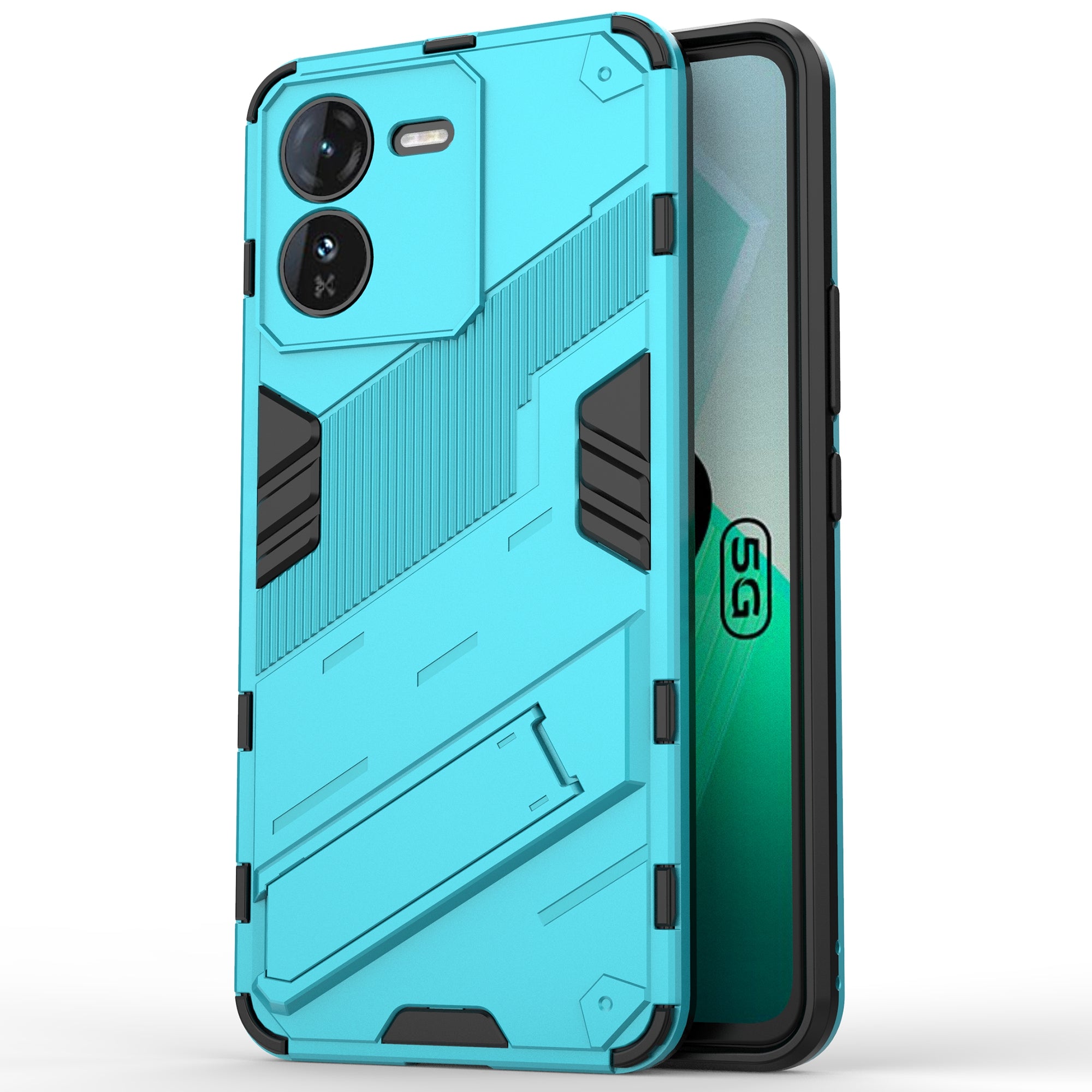 For vivo iQOO Z9 5G Kickstand Case Shock Absorbing PC+TPU Phone Cover