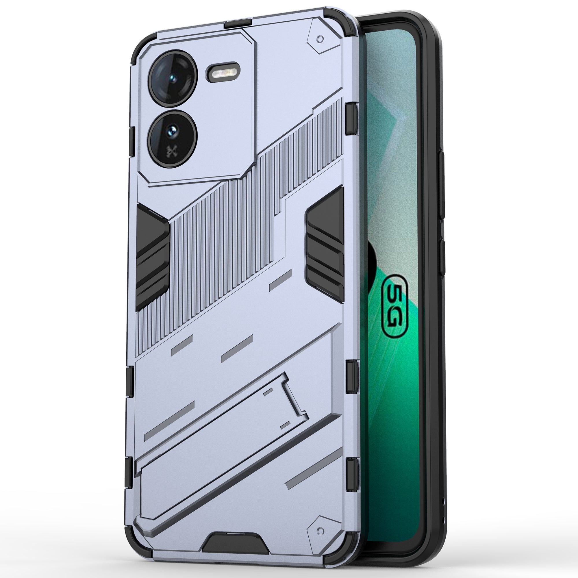 For vivo iQOO Z9 5G Kickstand Case Shock Absorbing PC+TPU Phone Cover
