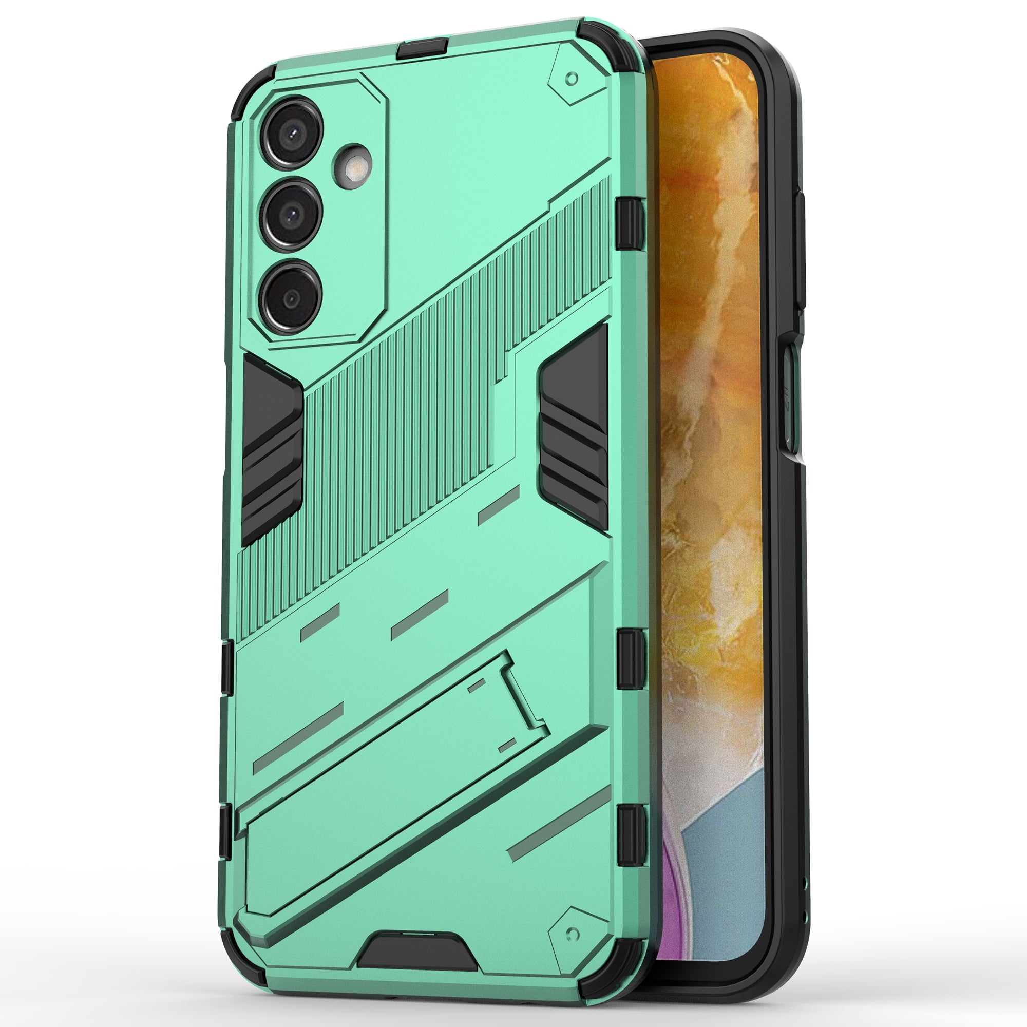 For Samsung Galaxy M15 5G Case Kickstand Anti-Scratch PC+TPU Armour Phone Cover