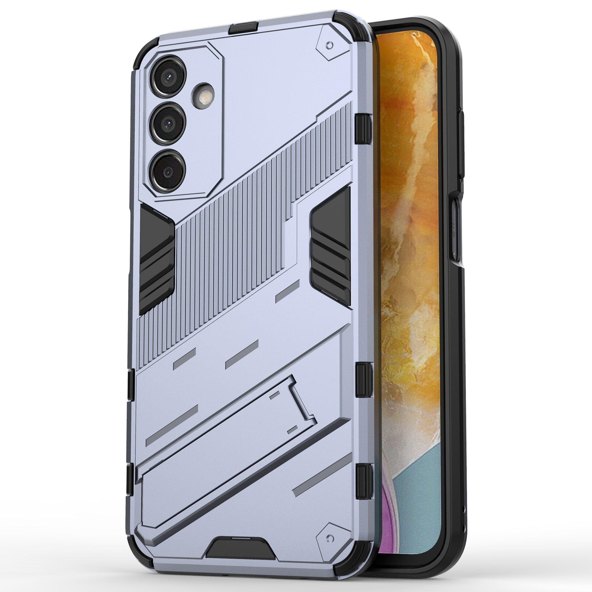 For Samsung Galaxy M15 5G Case Kickstand Anti-Scratch PC+TPU Armour Phone Cover