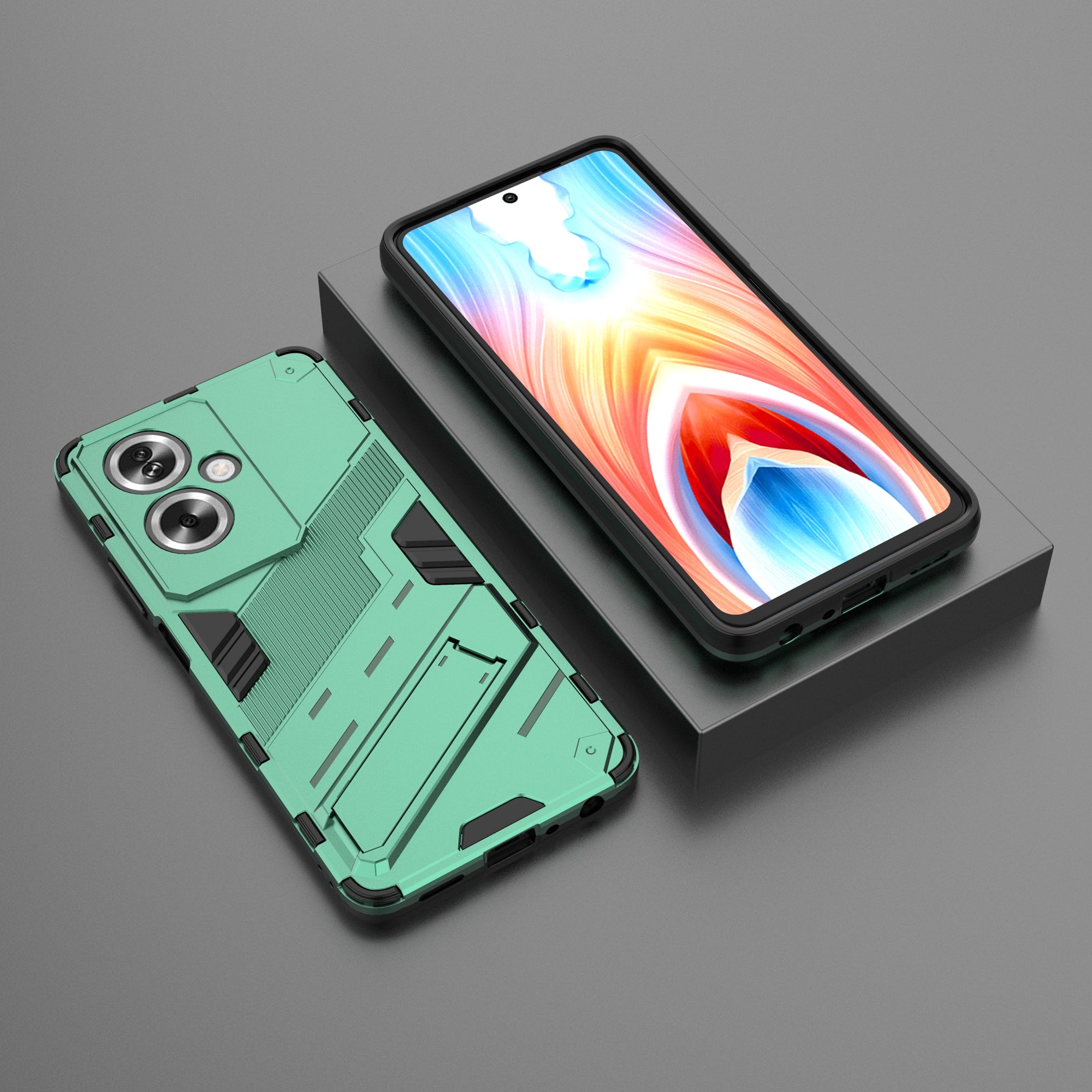 For Oppo A79 5G / A2 5G Phone Case Scratch-resistant PC+TPU Kickstand Cover