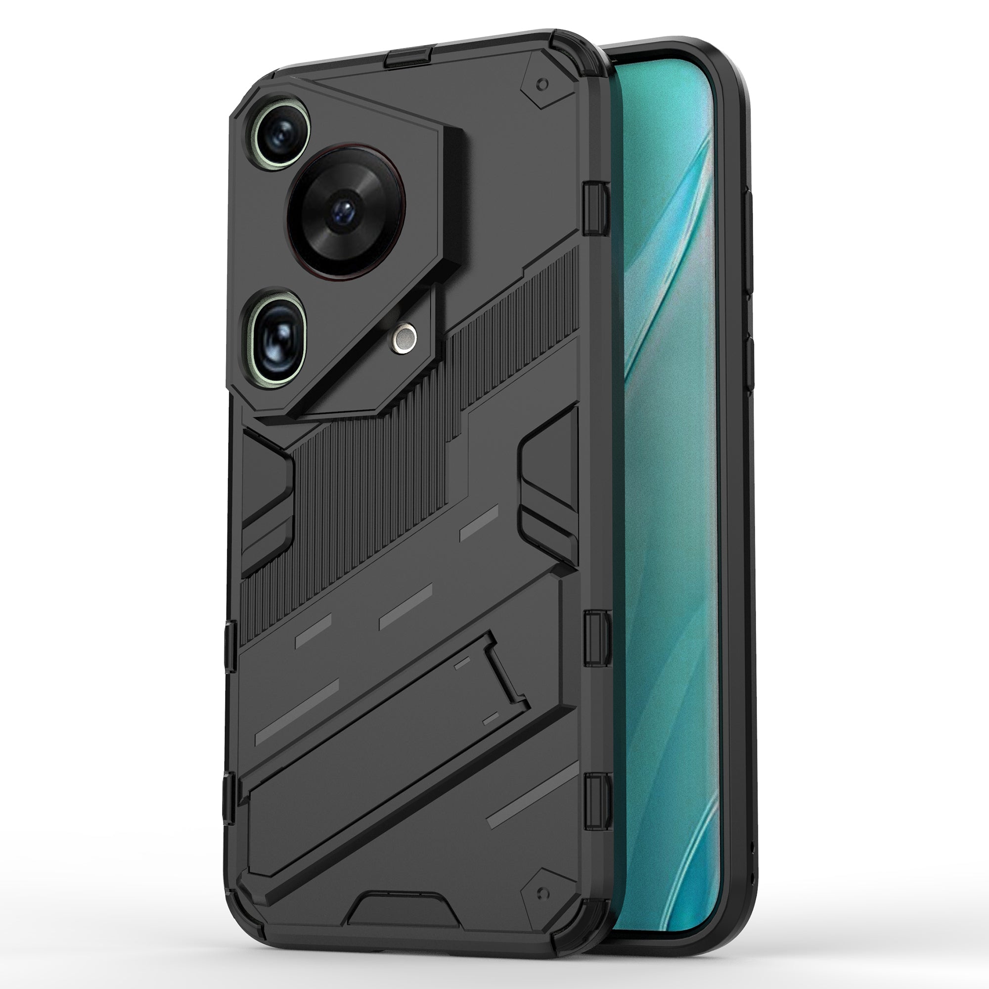 For Huawei Pura 70 Ultra Case PC+TPU Drop-proof Phone Cover with Folding Kickstand