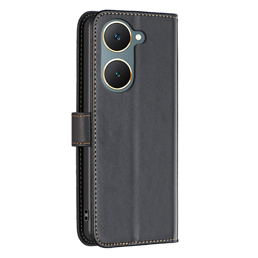 BINFEN COLOR BF17 For vivo Y03 Wallet Case PU Leather + TPU Flip Phone Cover