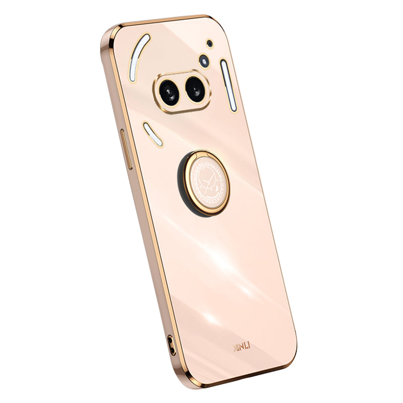 XINLI For Nothing Phone (2a) Cover Electroplating Ring Kickstand Soft TPU Phone Case