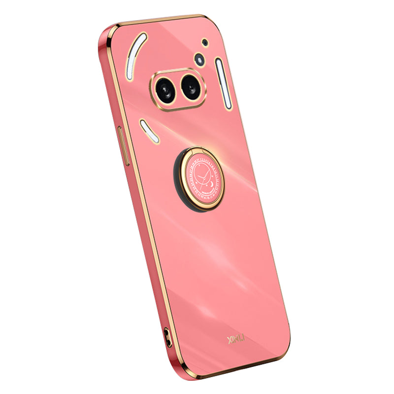 XINLI For Nothing Phone (2a) Cover Electroplating Ring Kickstand Soft TPU Phone Case