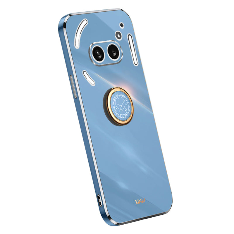 XINLI For Nothing Phone (2a) Cover Electroplating Ring Kickstand Soft TPU Phone Case