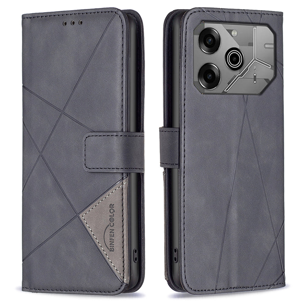 BINFEN COLOR BF05 For Transsion Tecno Pova 6 5G / Tecno Pova 6 Pro 5G Case Imprinted Geometric Leather Phone Cover