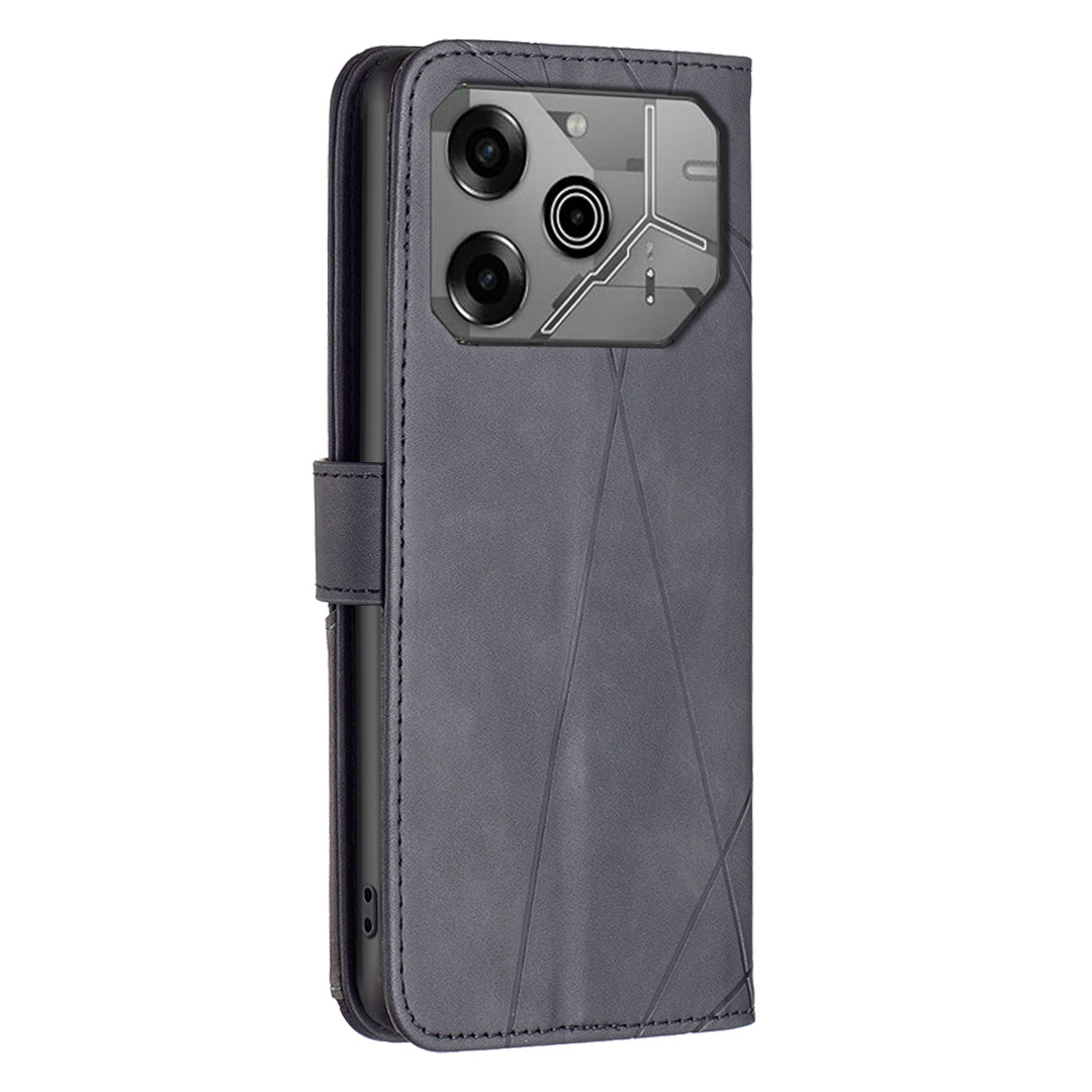 BINFEN COLOR BF05 For Transsion Tecno Pova 6 5G / Tecno Pova 6 Pro 5G Case Imprinted Geometric Leather Phone Cover