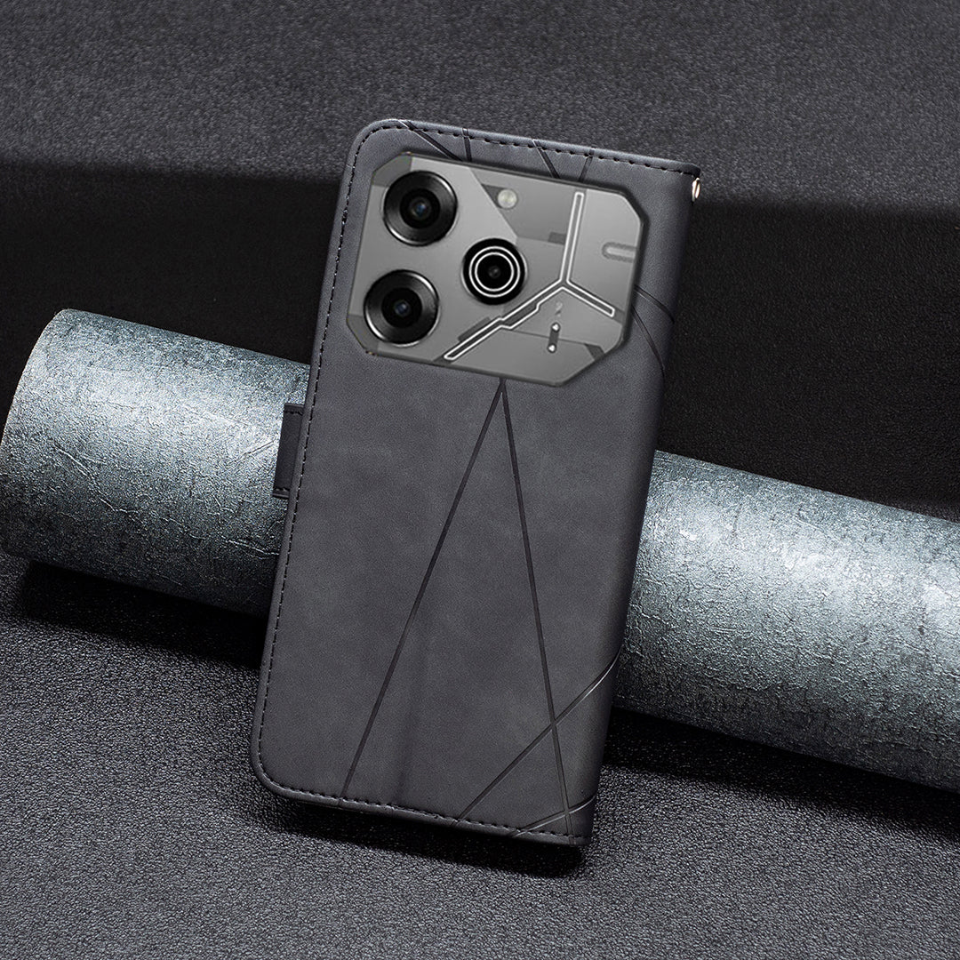 BINFEN COLOR BF05 For Transsion Tecno Pova 6 5G / Tecno Pova 6 Pro 5G Case Imprinted Geometric Leather Phone Cover