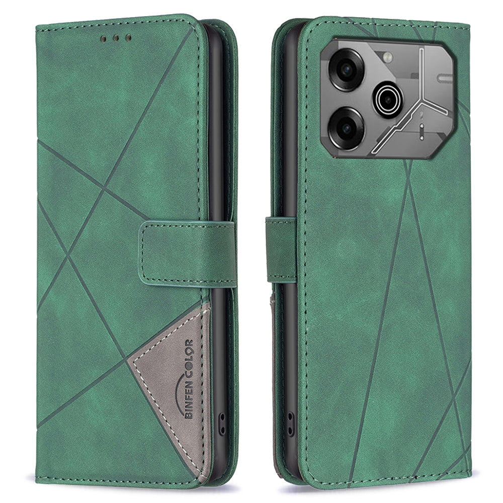 BINFEN COLOR BF05 For Transsion Tecno Pova 6 5G / Tecno Pova 6 Pro 5G Case Imprinted Geometric Leather Phone Cover