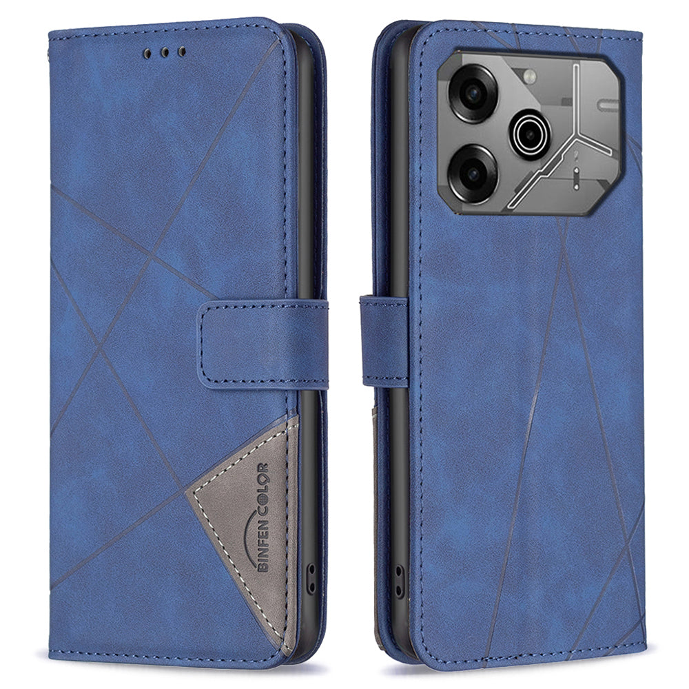 BINFEN COLOR BF05 For Transsion Tecno Pova 6 5G / Tecno Pova 6 Pro 5G Case Imprinted Geometric Leather Phone Cover