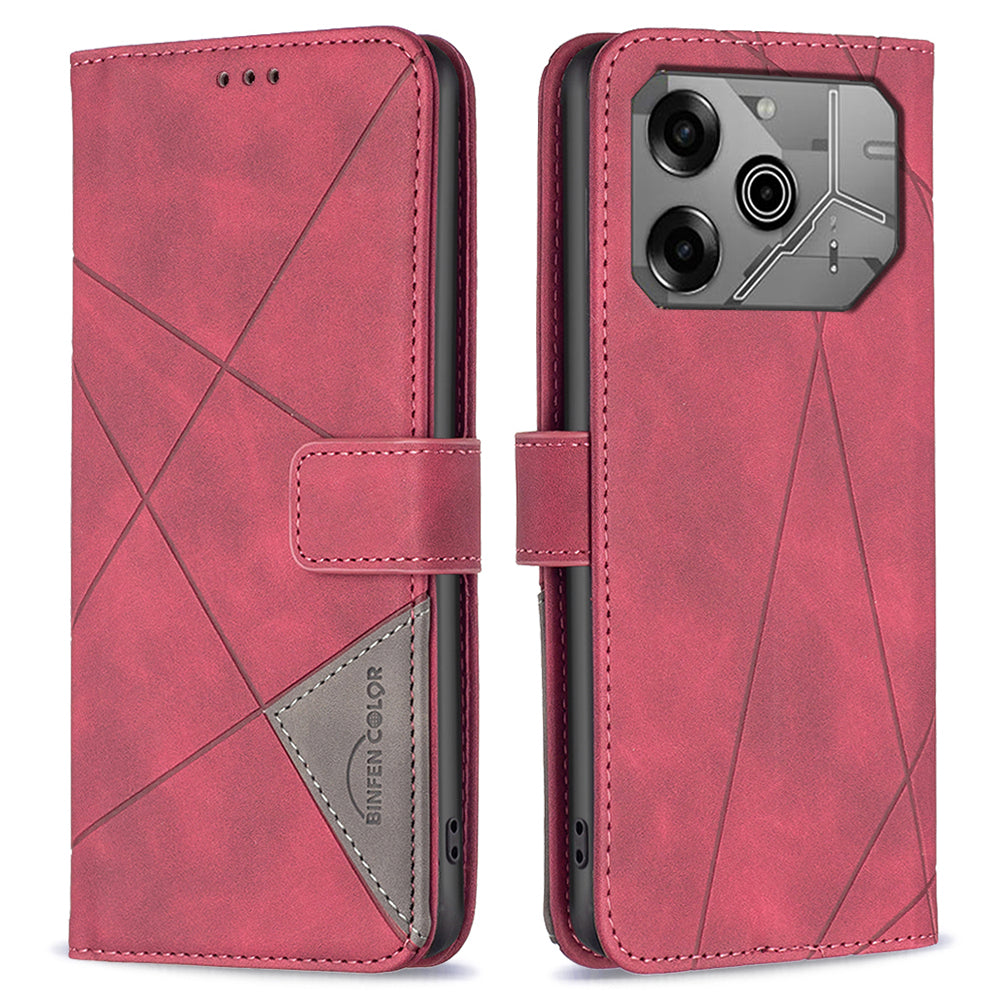 BINFEN COLOR BF05 For Transsion Tecno Pova 6 5G / Tecno Pova 6 Pro 5G Case Imprinted Geometric Leather Phone Cover