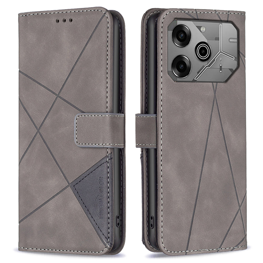 BINFEN COLOR BF05 For Transsion Tecno Pova 6 5G / Tecno Pova 6 Pro 5G Case Imprinted Geometric Leather Phone Cover