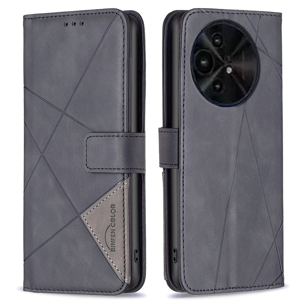 BINFEN COLOR BF05 For TCL 50 XE 5G / 50 XL 5G Case Stand Wallet PU Leather Geometric Phone Cover