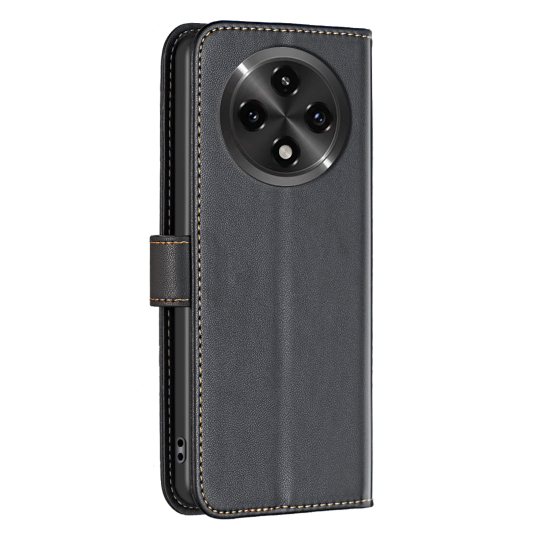 BINFEN COLOR BF17 For Oppo A3 Pro 5G / A2 Pro 5G Magnetic Case PU Leather + TPU Flip Stand Phone Cover