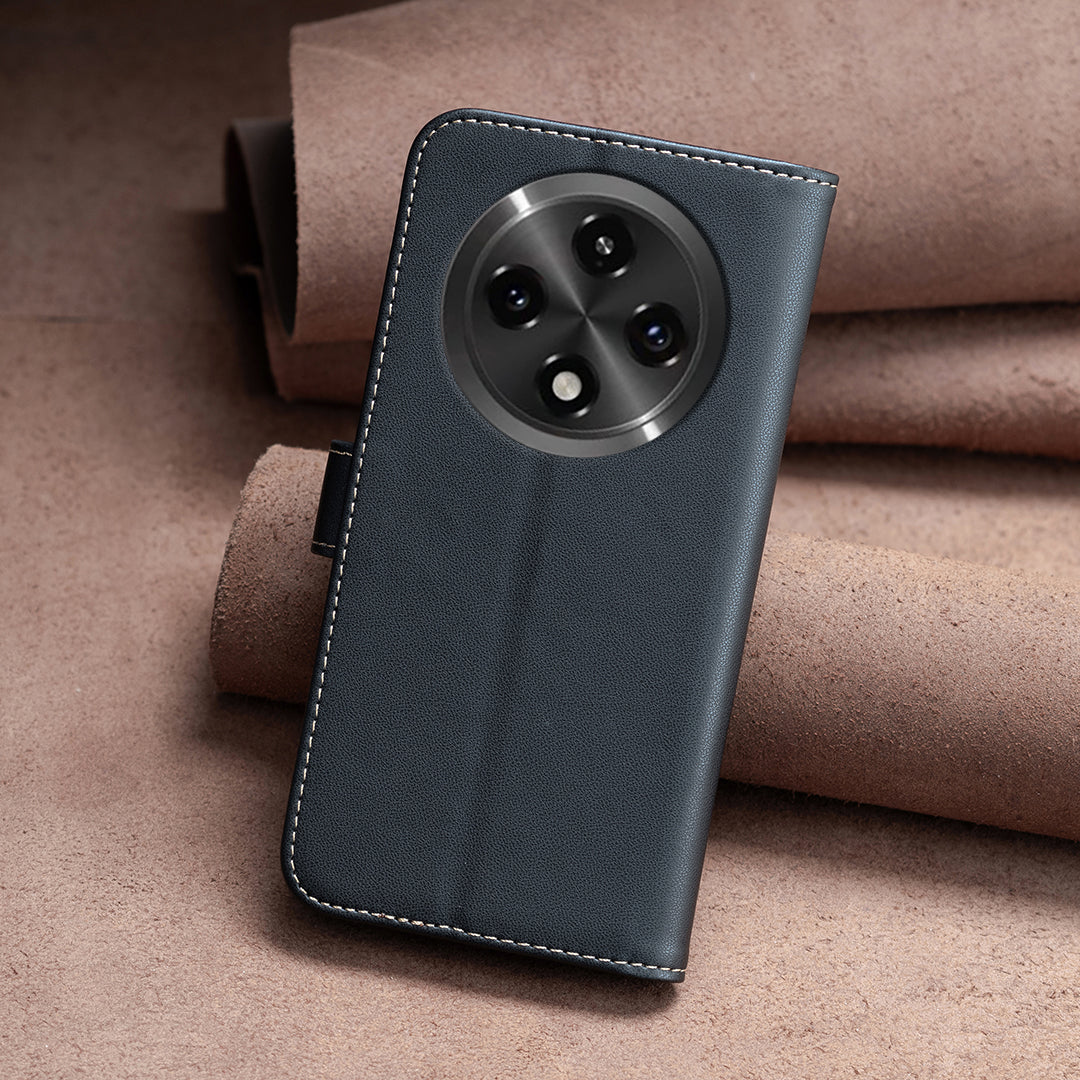 BINFEN COLOR BF17 For Oppo A3 Pro 5G / A2 Pro 5G Magnetic Case PU Leather + TPU Flip Stand Phone Cover