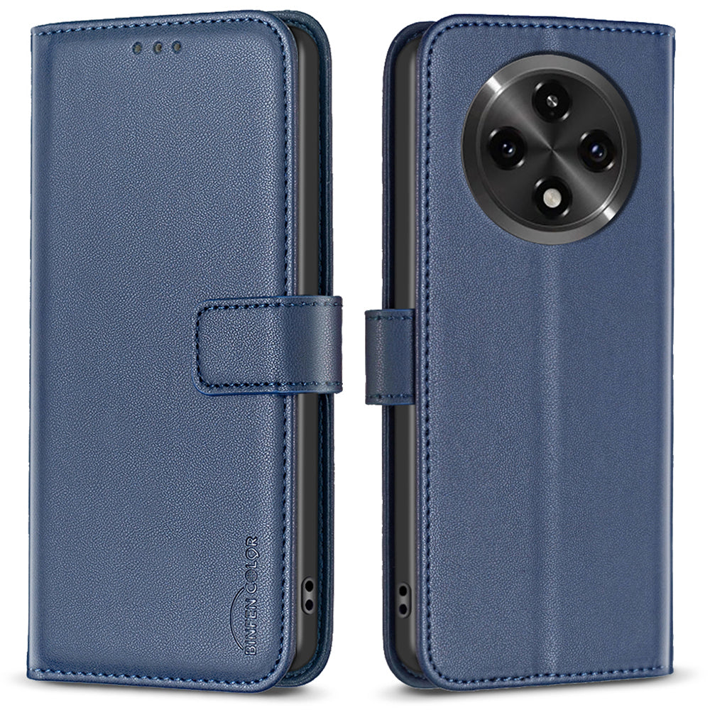 BINFEN COLOR BF17 For Oppo A3 Pro 5G / A2 Pro 5G Magnetic Case PU Leather + TPU Flip Stand Phone Cover
