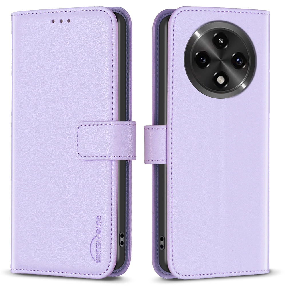 BINFEN COLOR BF17 For Oppo A3 Pro 5G / A2 Pro 5G Magnetic Case PU Leather + TPU Flip Stand Phone Cover