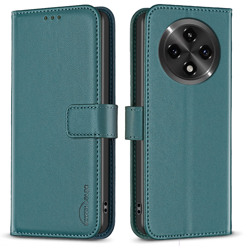 BINFEN COLOR BF17 For Oppo A3 Pro 5G / A2 Pro 5G Magnetic Case PU Leather + TPU Flip Stand Phone Cover