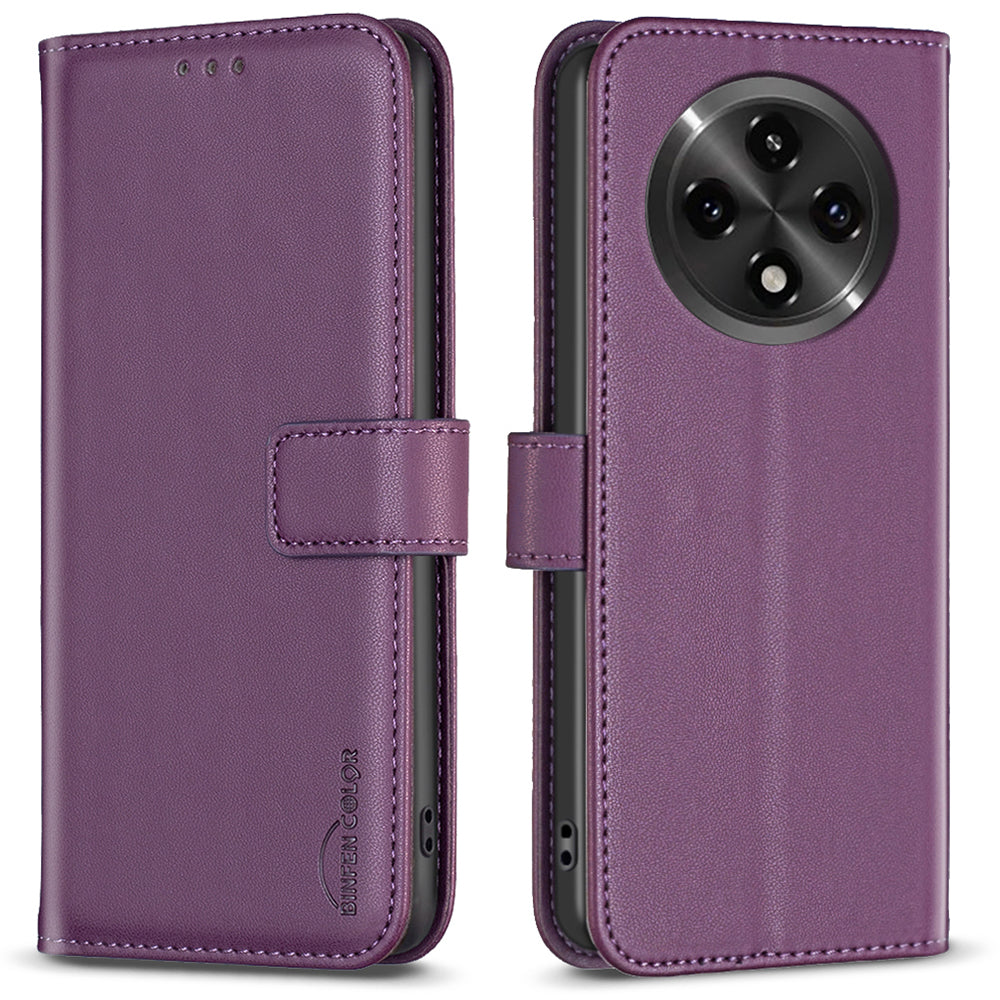 BINFEN COLOR BF17 For Oppo A3 Pro 5G / A2 Pro 5G Magnetic Case PU Leather + TPU Flip Stand Phone Cover