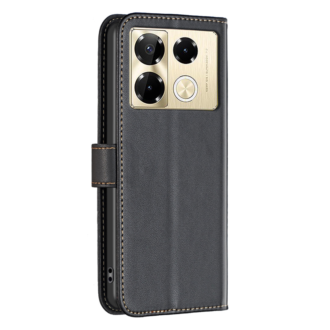 BINFEN COLOR BF17 For Transsion Infinix Note 40 Pro+ / Note 40 Pro 5G / 4G Slim-Fit PU Leather Case Stand Flip Phone Cover