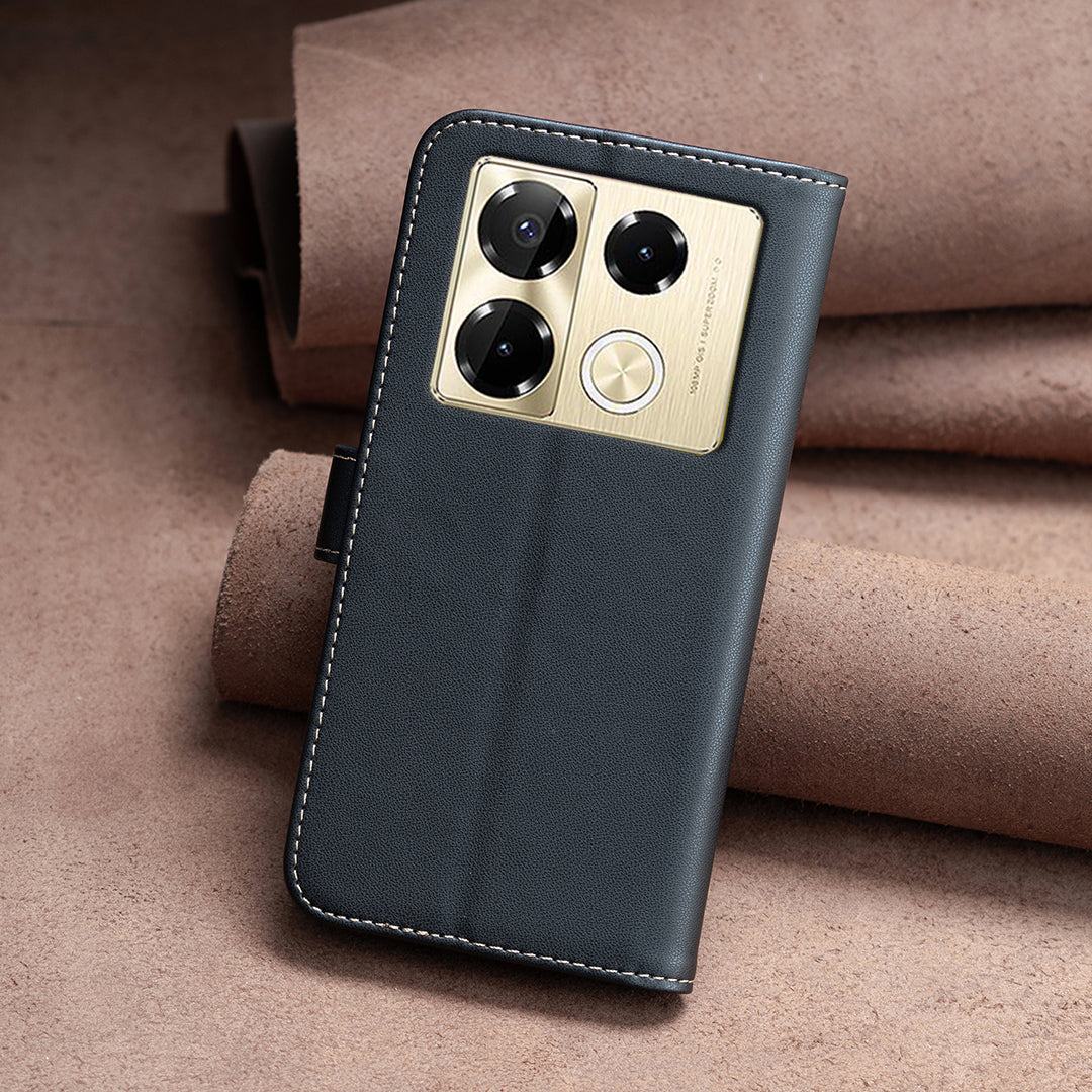 BINFEN COLOR BF17 For Transsion Infinix Note 40 Pro+ / Note 40 Pro 5G / 4G Slim-Fit PU Leather Case Stand Flip Phone Cover