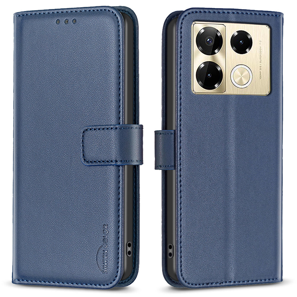 BINFEN COLOR BF17 For Transsion Infinix Note 40 Pro+ / Note 40 Pro 5G / 4G Slim-Fit PU Leather Case Stand Flip Phone Cover