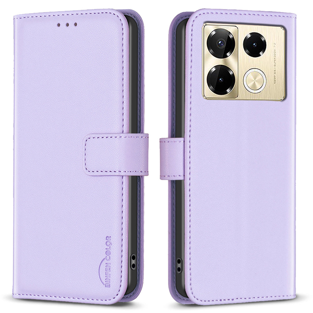 BINFEN COLOR BF17 For Transsion Infinix Note 40 Pro+ / Note 40 Pro 5G / 4G Slim-Fit PU Leather Case Stand Flip Phone Cover