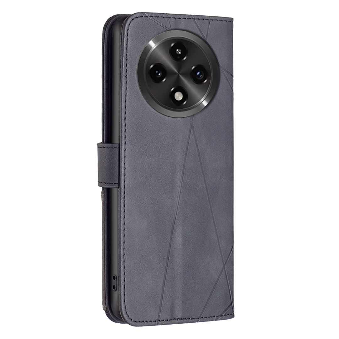 BINFEN COLOR BF05 For Oppo A2 Pro 5G / A3 Pro 5G Wallet Geometric Imprinted Phone Cover Leather Case