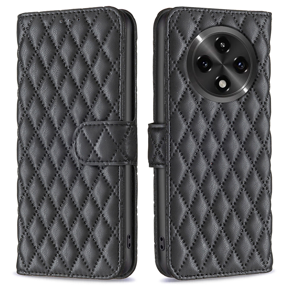 BINFEN COLOR BF Style-14 For Oppo A3 Pro 5G / A2 Pro 5G Case Rhombus Grid Leather Wallet Phone Cover