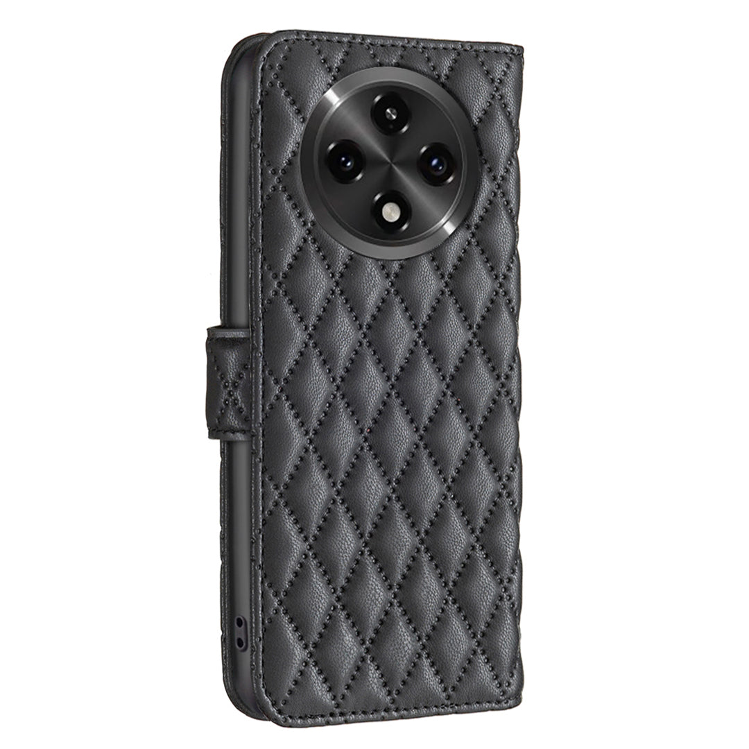 BINFEN COLOR BF Style-14 For Oppo A3 Pro 5G / A2 Pro 5G Case Rhombus Grid Leather Wallet Phone Cover