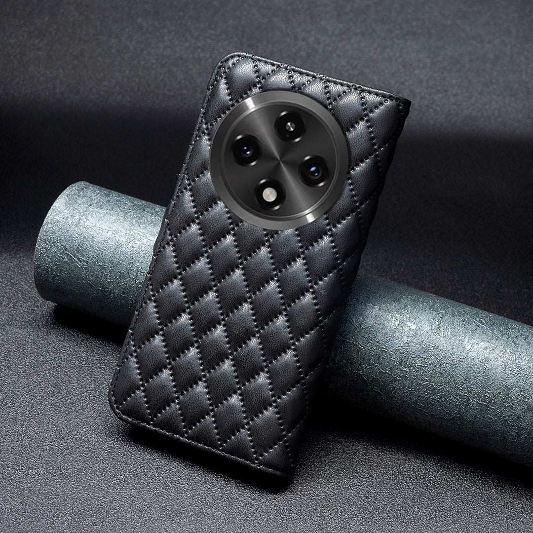 BINFEN COLOR BF Style-14 For Oppo A3 Pro 5G / A2 Pro 5G Case Rhombus Grid Leather Wallet Phone Cover