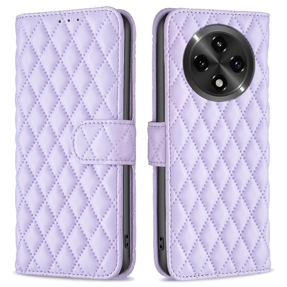 BINFEN COLOR BF Style-14 For Oppo A3 Pro 5G / A2 Pro 5G Case Rhombus Grid Leather Wallet Phone Cover