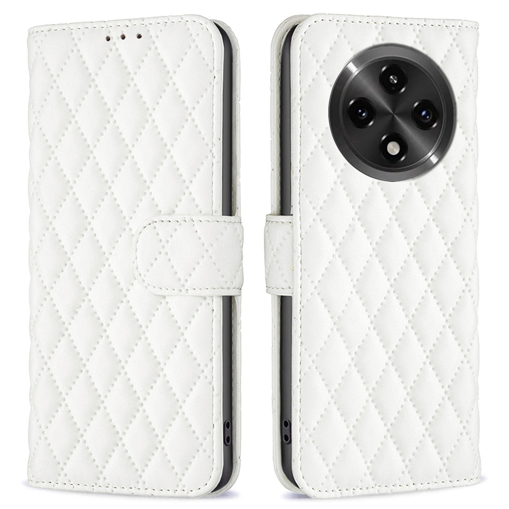 BINFEN COLOR BF Style-14 For Oppo A3 Pro 5G / A2 Pro 5G Case Rhombus Grid Leather Wallet Phone Cover