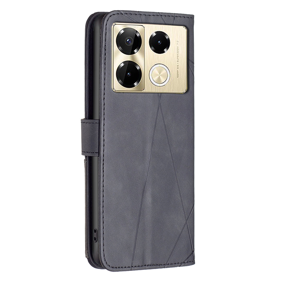 BINFEN COLOR BF05 For Transsion Infinix Note 40 Pro 4G / 5G / Note 40 Pro+ Geometric Leather Wallet Cover