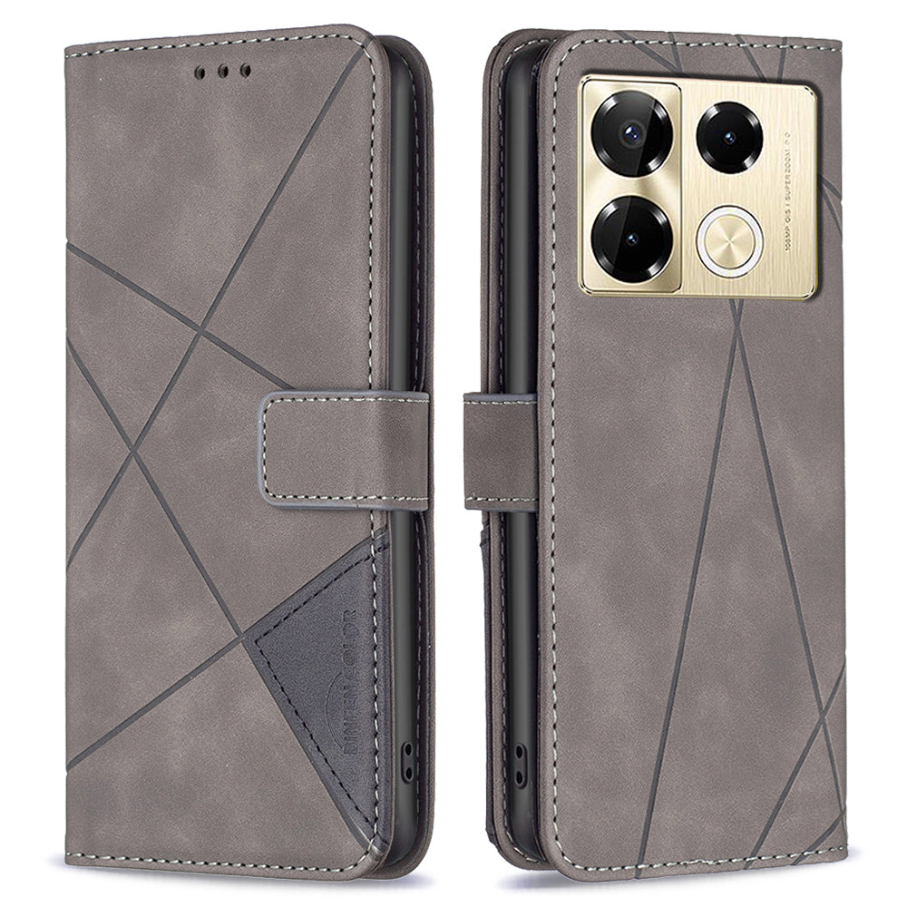 BINFEN COLOR BF05 For Transsion Infinix Note 40 Pro 4G / 5G / Note 40 Pro+ Geometric Leather Wallet Cover