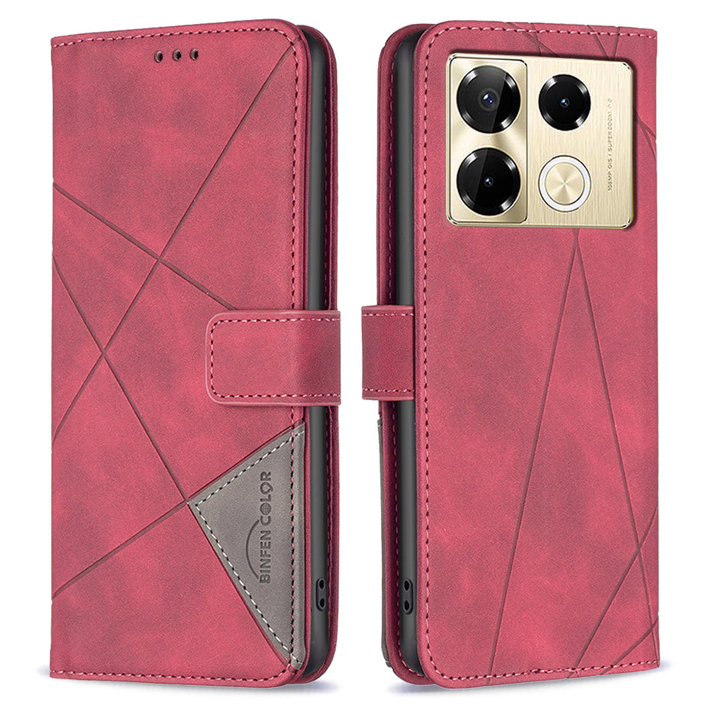 BINFEN COLOR BF05 For Transsion Infinix Note 40 Pro 4G / 5G / Note 40 Pro+ Geometric Leather Wallet Cover