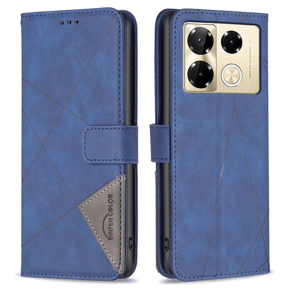 BINFEN COLOR BF05 For Transsion Infinix Note 40 Pro 4G / 5G / Note 40 Pro+ Geometric Leather Wallet Cover